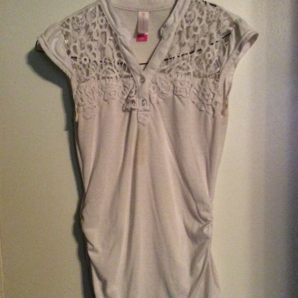 white fitted blouse